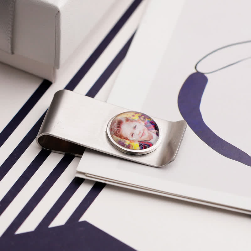 Custom Color Photo Wedding Gift Idea Money Clip - image 1