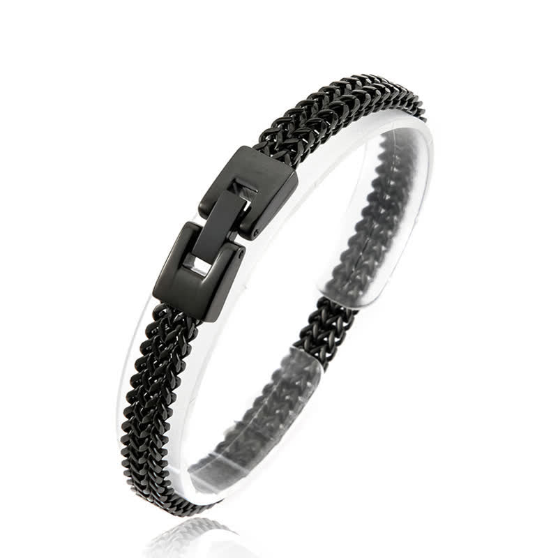 Foxtail Chain Weave Custom Name Stainless Steel Bracelet