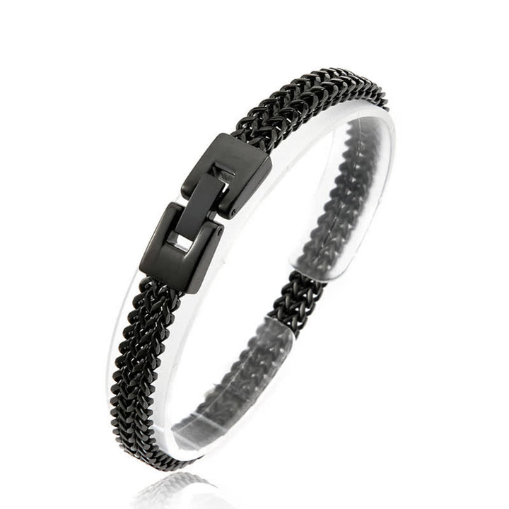 Foxtail Chain Weave Custom Name Stainless Steel Bracelet