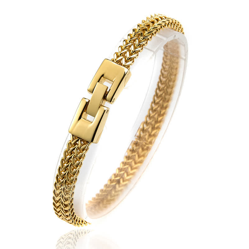 Foxtail Chain Weave Custom Name Stainless Steel Bracelet
