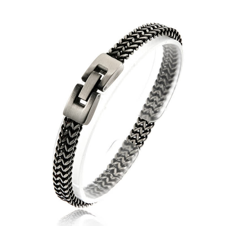 Foxtail Chain Weave Custom Name Stainless Steel Bracelet