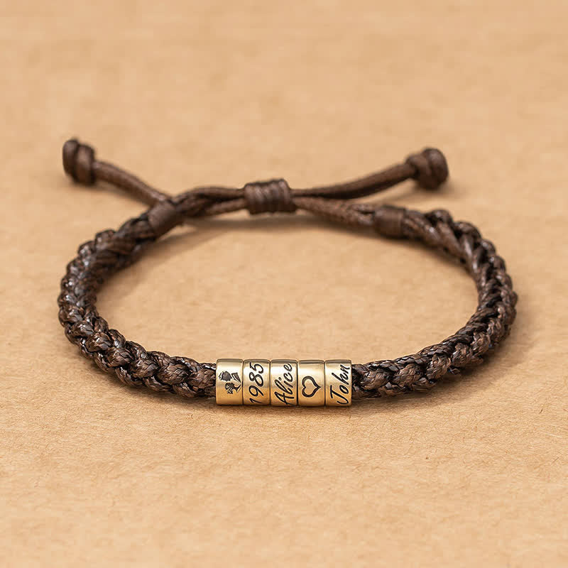 Custom Bead Personalized Symbol Name Rope Bracelet