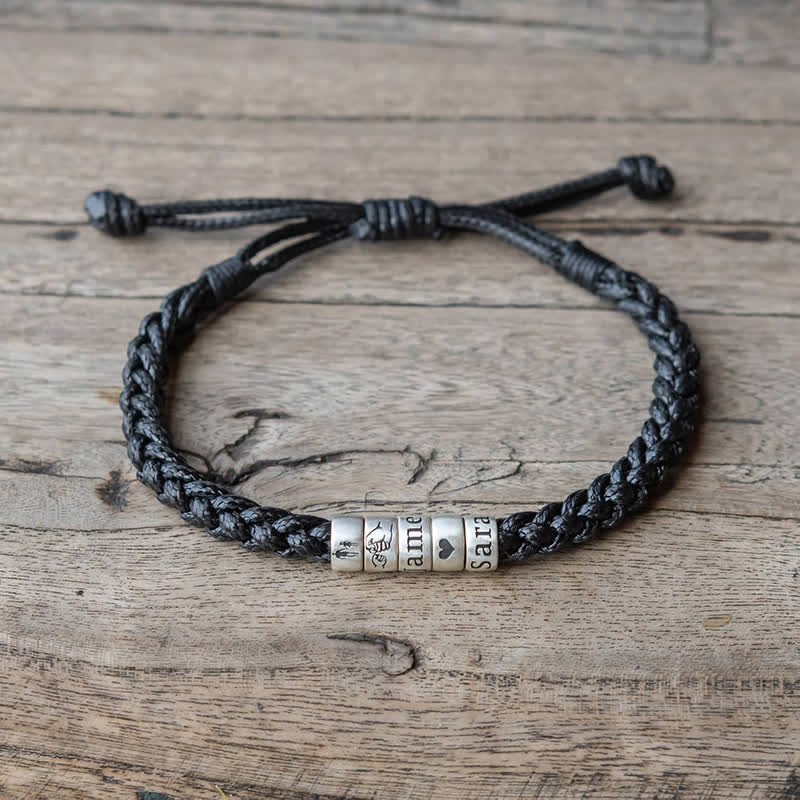 Custom Bead Personalized Symbol Name Rope Bracelet