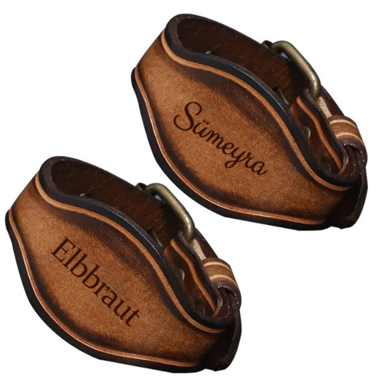 Retro Laser Carved Custom Name Brown Leather Bracelet