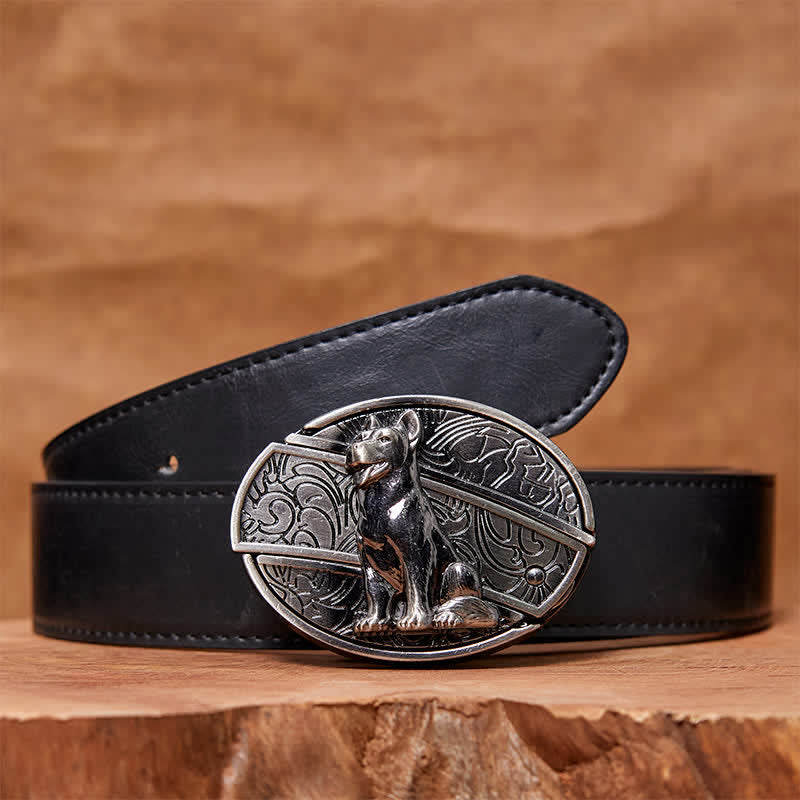 Men's DIY Loyal Dog Hidden Folding Knife Leather Belt - Loyal Dog - Black PU Belt - 42 - image 3