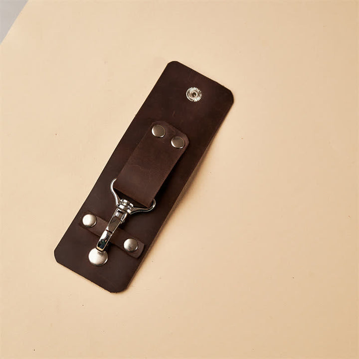 Retro Distressed Leather Belt Loop Keychain