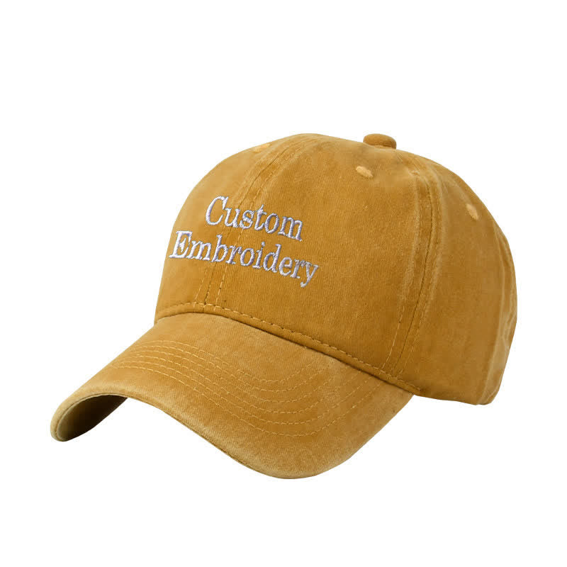 Custom Text Personalized Embroidered Adjustable Baseball Cap - Goldenrod - Adjustable (About 21 5/8"-23 1/4") - image 4