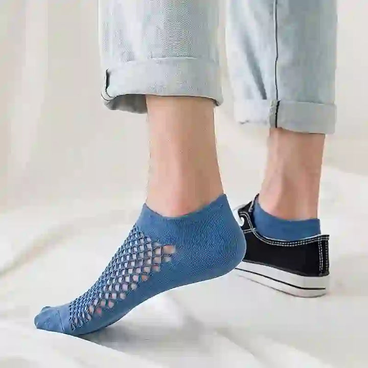 Summer Breathable Thin Mesh Solid Color Short Socks