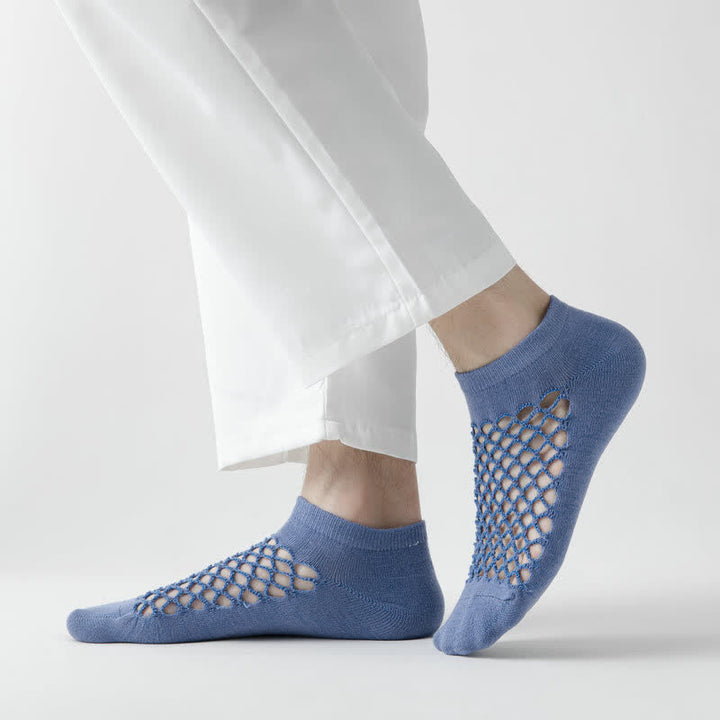Summer Breathable Thin Mesh Solid Color Short Socks