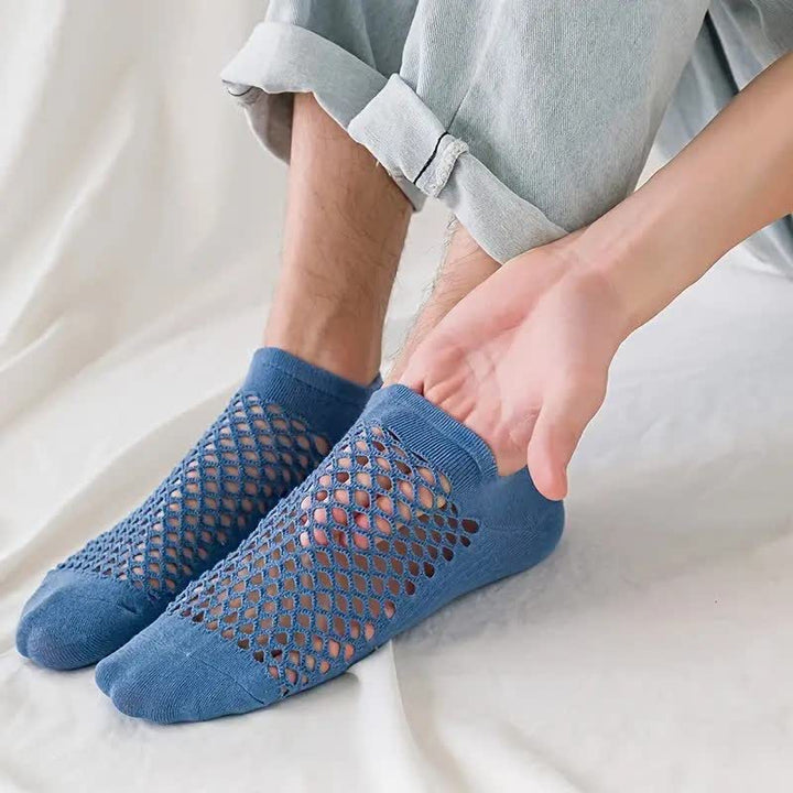 Summer Breathable Thin Mesh Solid Color Short Socks