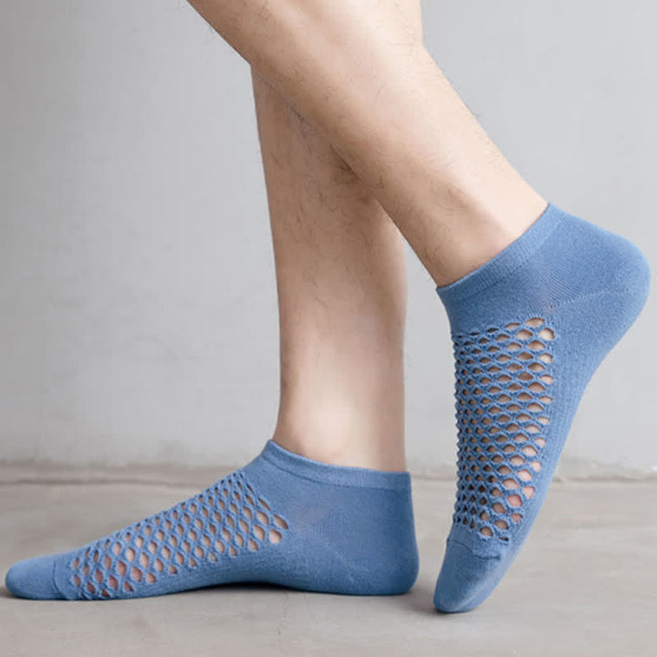 Summer Breathable Thin Mesh Solid Color Short Socks
