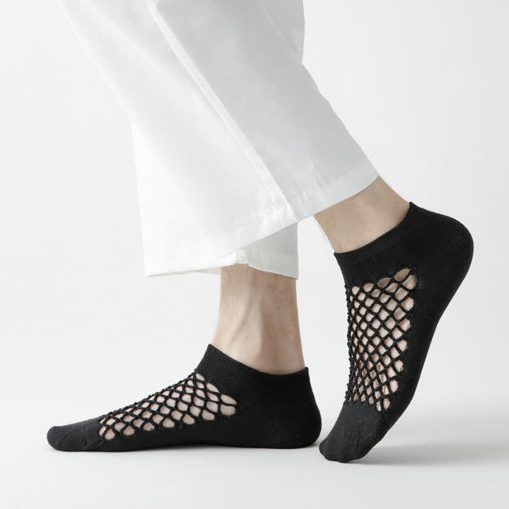 Summer Breathable Thin Mesh Solid Color Short Socks