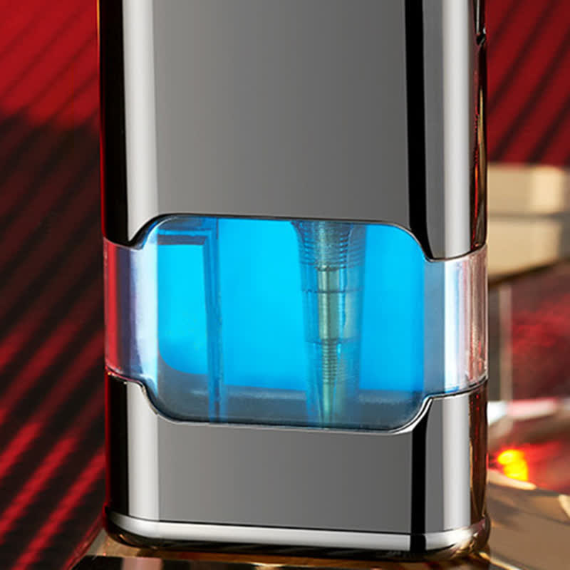 Eagle Head Design Refillable Double Flame Butane Lighter With Clock