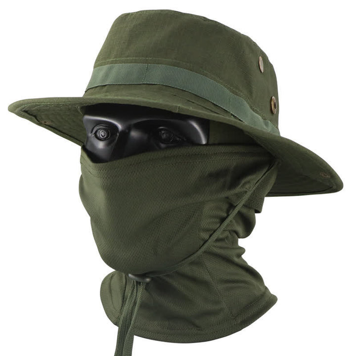2Pcs Men's Head Cover Face Mask Camouflage Tactical Bucket Hat - Style #16 - Adjustable (22 7/8"-24 1/2") - image 20