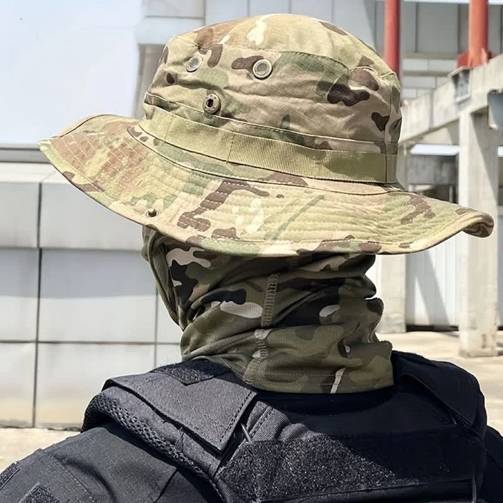 2Pcs Men's Head Cover Face Mask Camouflage Tactical Bucket Hat - image 3