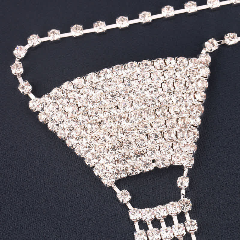 Luxury Heart-Shaped Rhinstones Creative Necktie Necklace