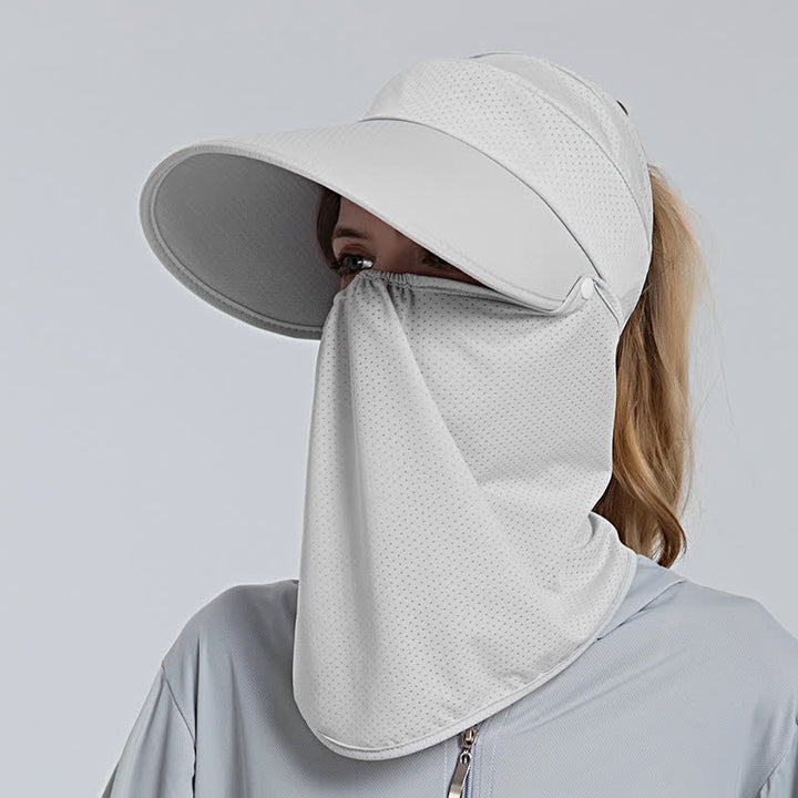 2pcs Women's Ponytail Mesh Sun Visor Cap with Removable Flap