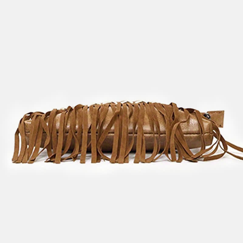 Women's Western Pattern Blue Aztec Fringe Crossbody Bag