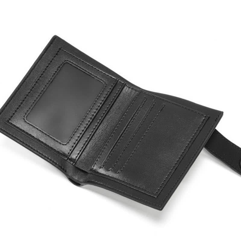 Gothic Chain Five-pointed Star Buckle Indian Pattern Leather Wallet