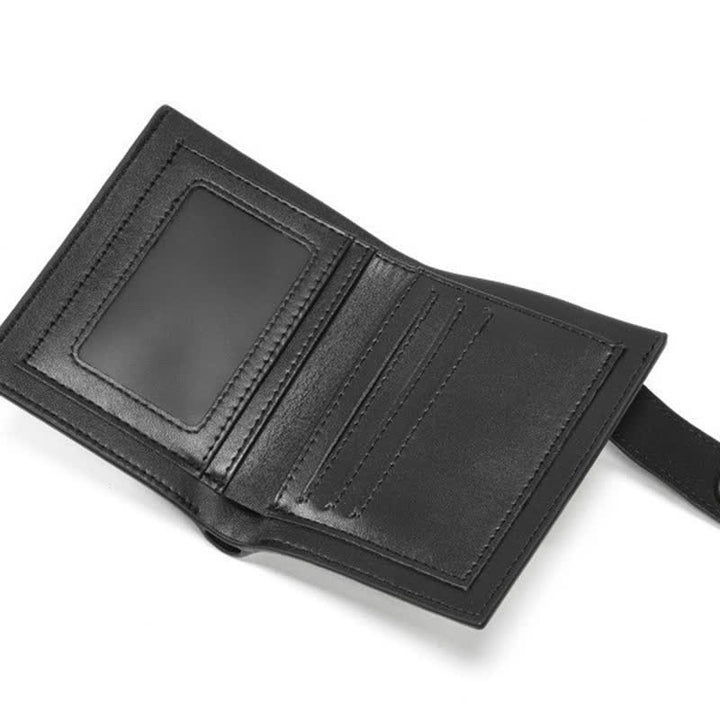 Gothic Chain Five-pointed Star Buckle Indian Pattern Leather Wallet