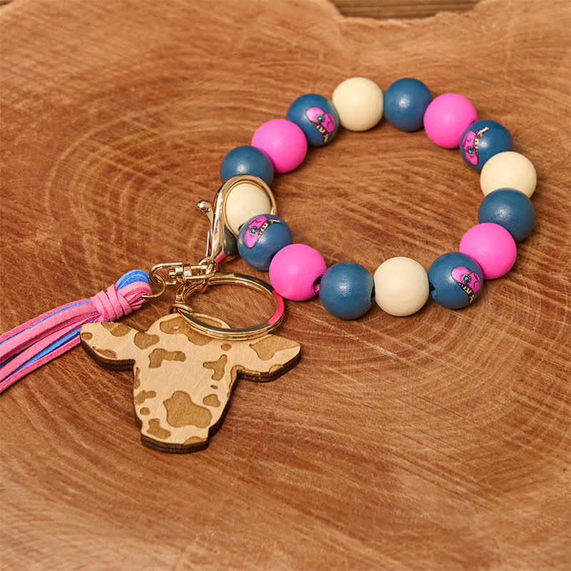 Cowgirl DIY Hidden Knife Belt Buckle Wood Beaded Bracelet Bundle Set