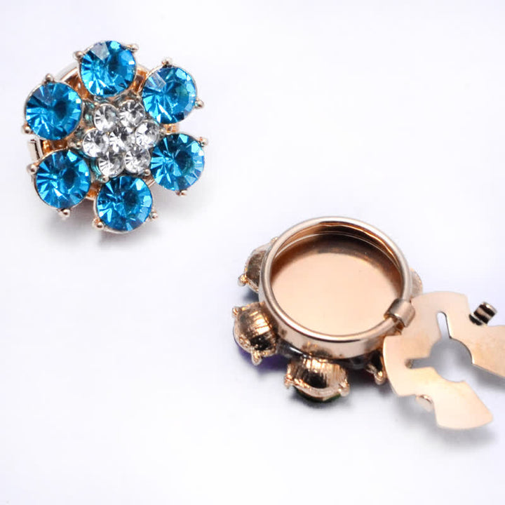 1 Pair Shiny Pearl Rhinestone Snap-On Button Covers