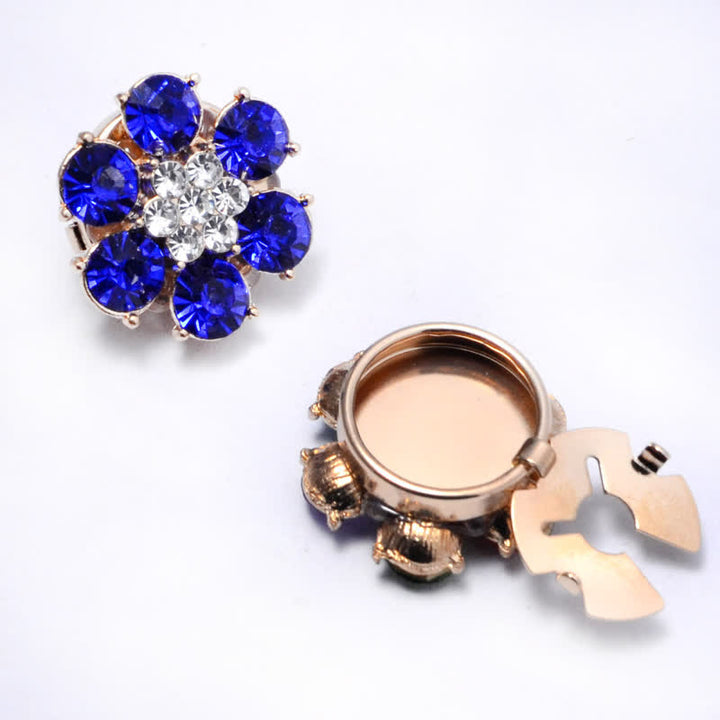 1 Pair Shiny Pearl Rhinestone Snap-On Button Covers