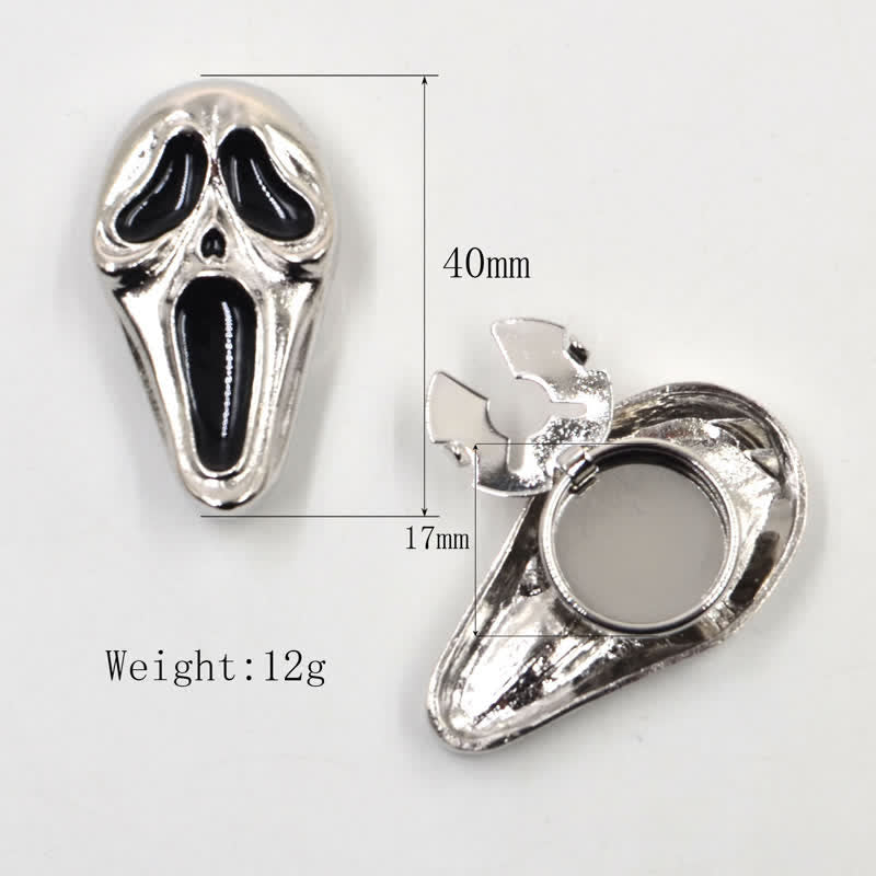 1 Pair Horrible Skull Mask Snap-On Shirt Button Covers