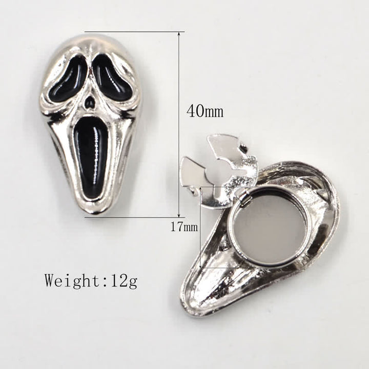1 Pair Horrible Skull Mask Snap-On Shirt Button Covers
