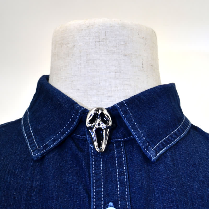 1 Pair Horrible Skull Mask Snap-On Shirt Button Covers