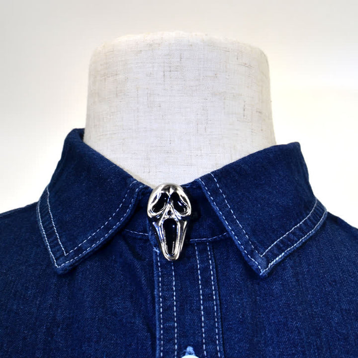1 Pair Horrible Skull Mask Snap-On Shirt Button Covers