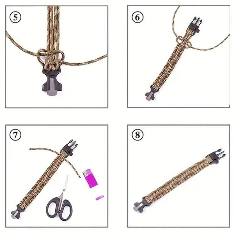 5 In 1 Survival Compass Whistle Multifunction Kit Bracelet