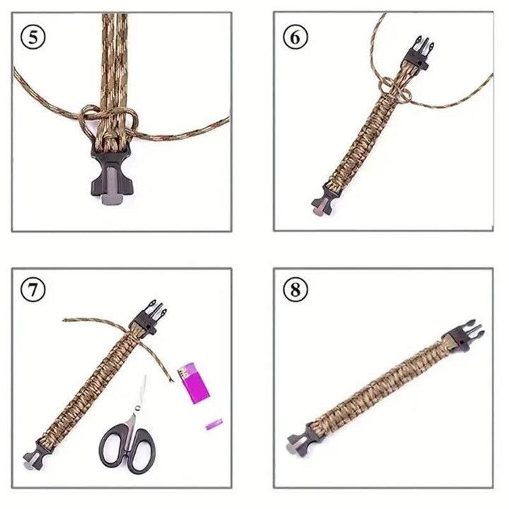 5 In 1 Survival Compass Whistle Multifunction Kit Bracelet