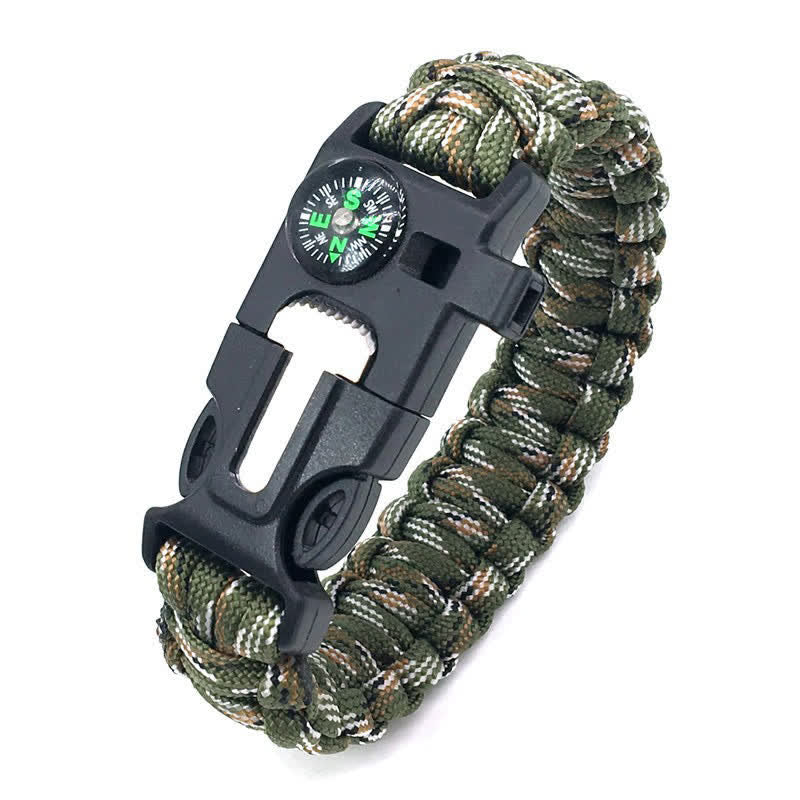 5 In 1 Survival Compass Whistle Multifunction Kit Bracelet
