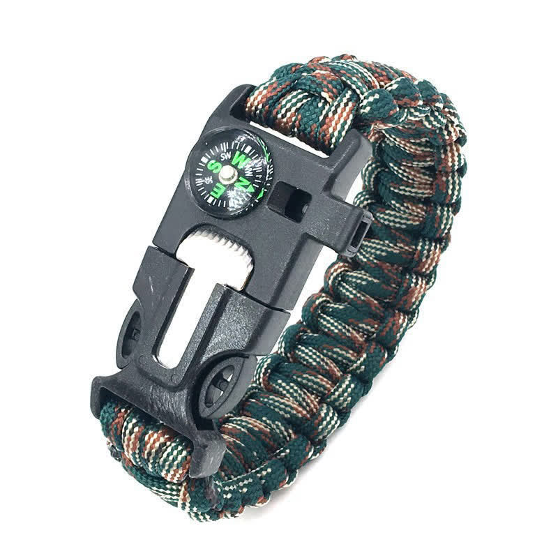 5 In 1 Survival Compass Whistle Multifunction Kit Bracelet
