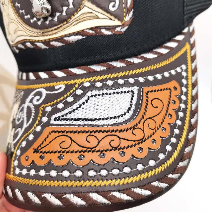 Black 3d Metal Pattern Western Ethnic Fashion Mexican Truck Hat (Pre-Sale) - image 5