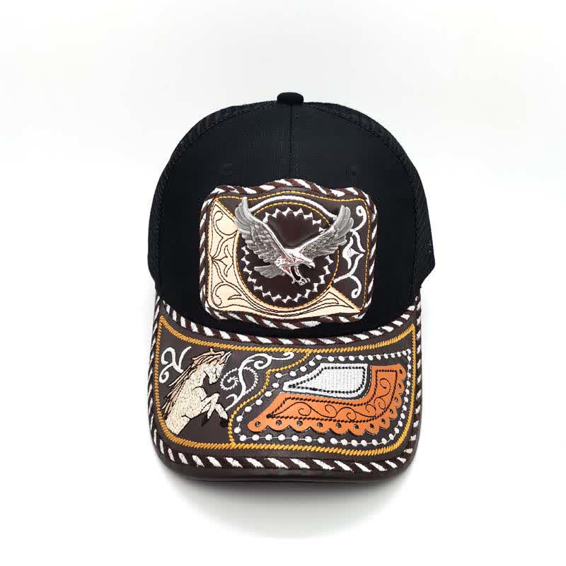 Black 3d Metal Pattern Western Ethnic Fashion Mexican Truck Hat (Pre-Sale) - image 13