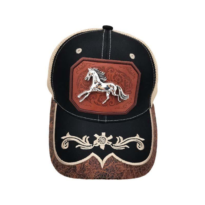 Silver 3d Metal Horse Decor Westerm Embroidery Mesh Truck Hat (Pre-Sale) - image 6