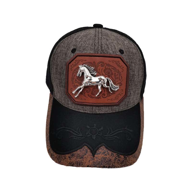 Silver 3d Metal Horse Decor Westerm Embroidery Mesh Truck Hat (Pre-Sale) - image 8