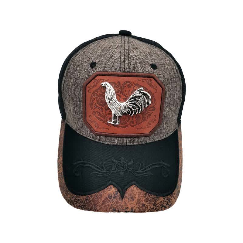 Silver 3d Metal Rooster Decor Westerm Embroidery Mesh Truck Hat (Pre-Sale) - image 5