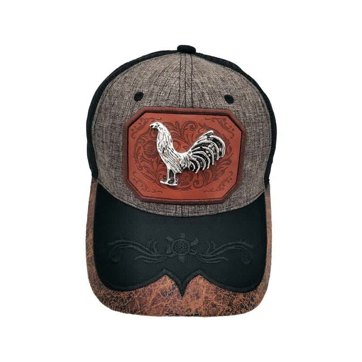 Silver 3d Metal Rooster Decor Westerm Embroidery Mesh Truck Hat (Pre-Sale) - image 5