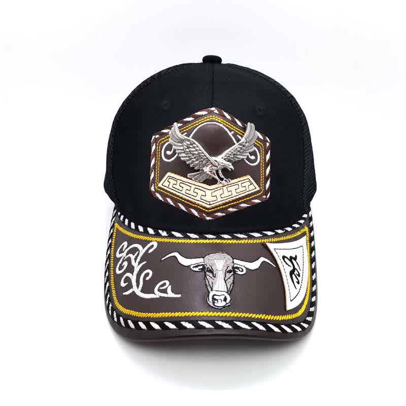 Silver 3d Metal Decor Westerm Embroidery Black Mesh Truck Hat (Pre-Sale) - image 14
