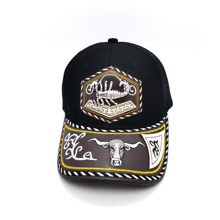Silver 3d Metal Decor Westerm Embroidery Black Mesh Truck Hat (Pre-Sale) - Scorpion - Adjustable (About 22"-23 5/8") - image 10