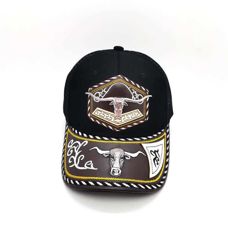 Silver 3d Metal Decor Westerm Embroidery Black Mesh Truck Hat (Pre-Sale) - image 5