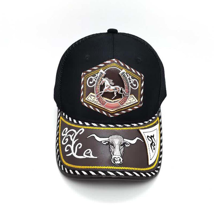 Silver 3d Metal Decor Westerm Embroidery Black Mesh Truck Hat (Pre-Sale) - image 3
