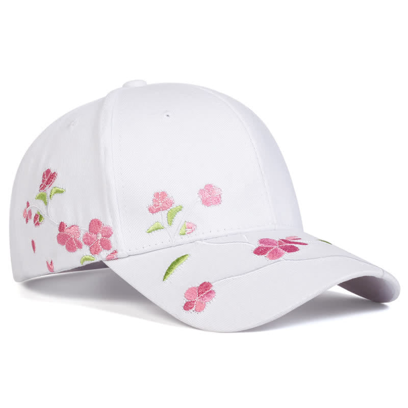 Pink Side Face Embroidery Floral Adjustable Baseball Cap - Pink - Adjustable (About 21 5/8"-22 7/8") - image 7