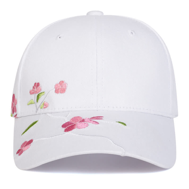 Pink Side Face Embroidery Floral Adjustable Baseball Cap - image 8