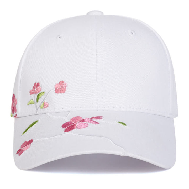 Pink Side Face Embroidery Floral Adjustable Baseball Cap - image 8