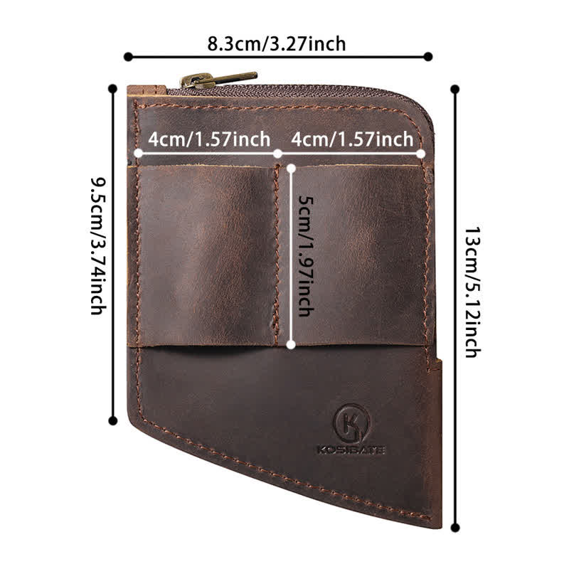 Curved Shape EDC Pocket Wallet Leather Belt Bag - image 8