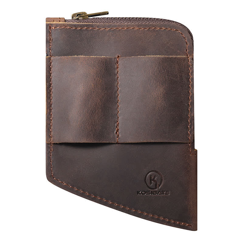Curved Shape EDC Pocket Wallet Leather Belt Bag - image 5